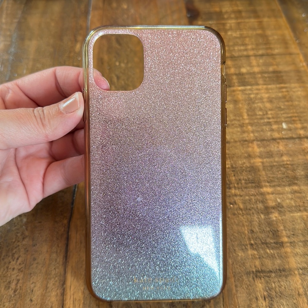 Kate Spade iPhone 11 ombré glitter case